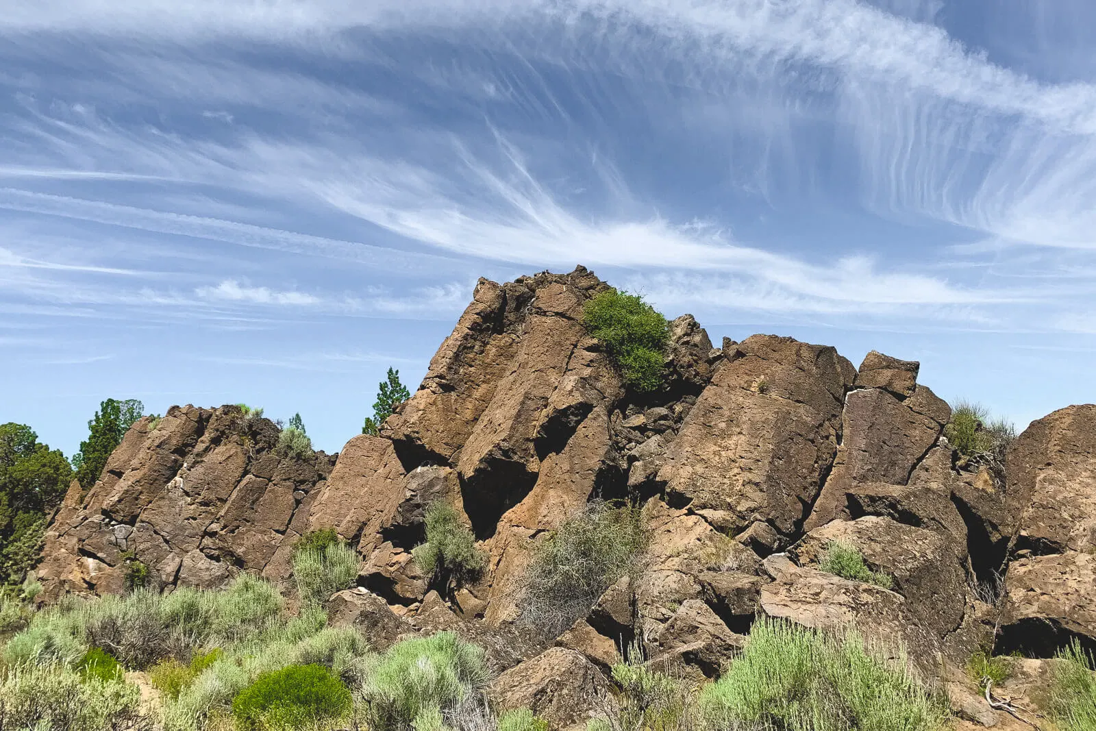 lava rocks stacked high in the Oregon Badlands