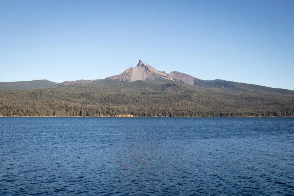 Diamond lake with Mt.Thielsen in the distance.