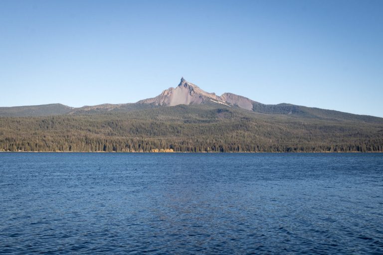 Diamond lake with Mt.Thielsen in the distance.
