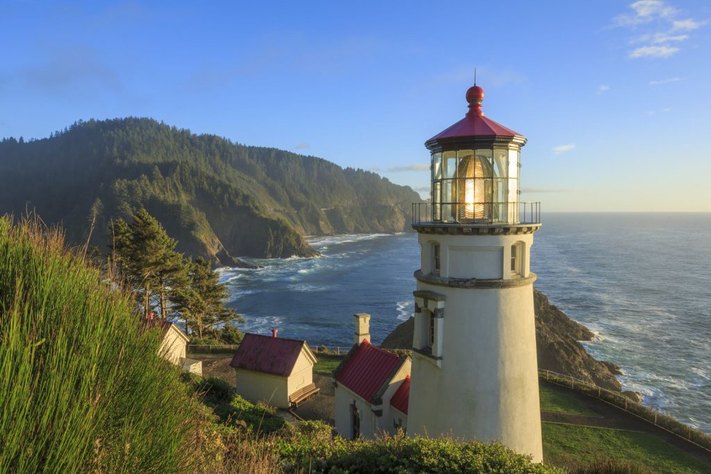 Lighthouse at Heceta Head near the Oregon coast town of Florence