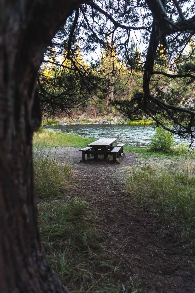 The Deschutes River Trail picnic area