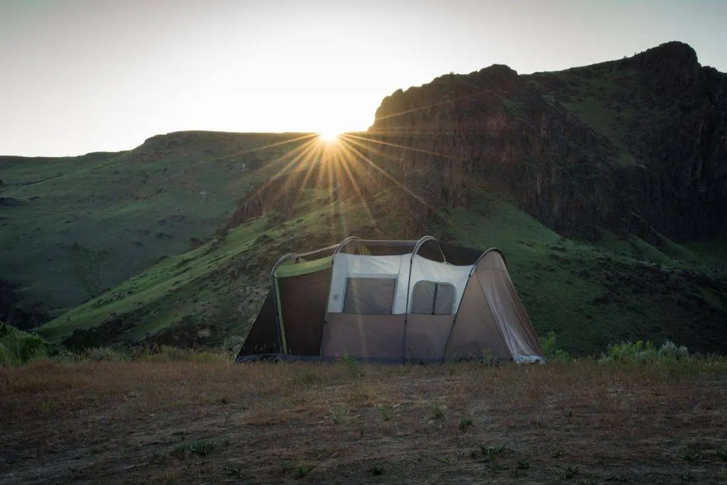 A tent in Owyhee Canyonlands