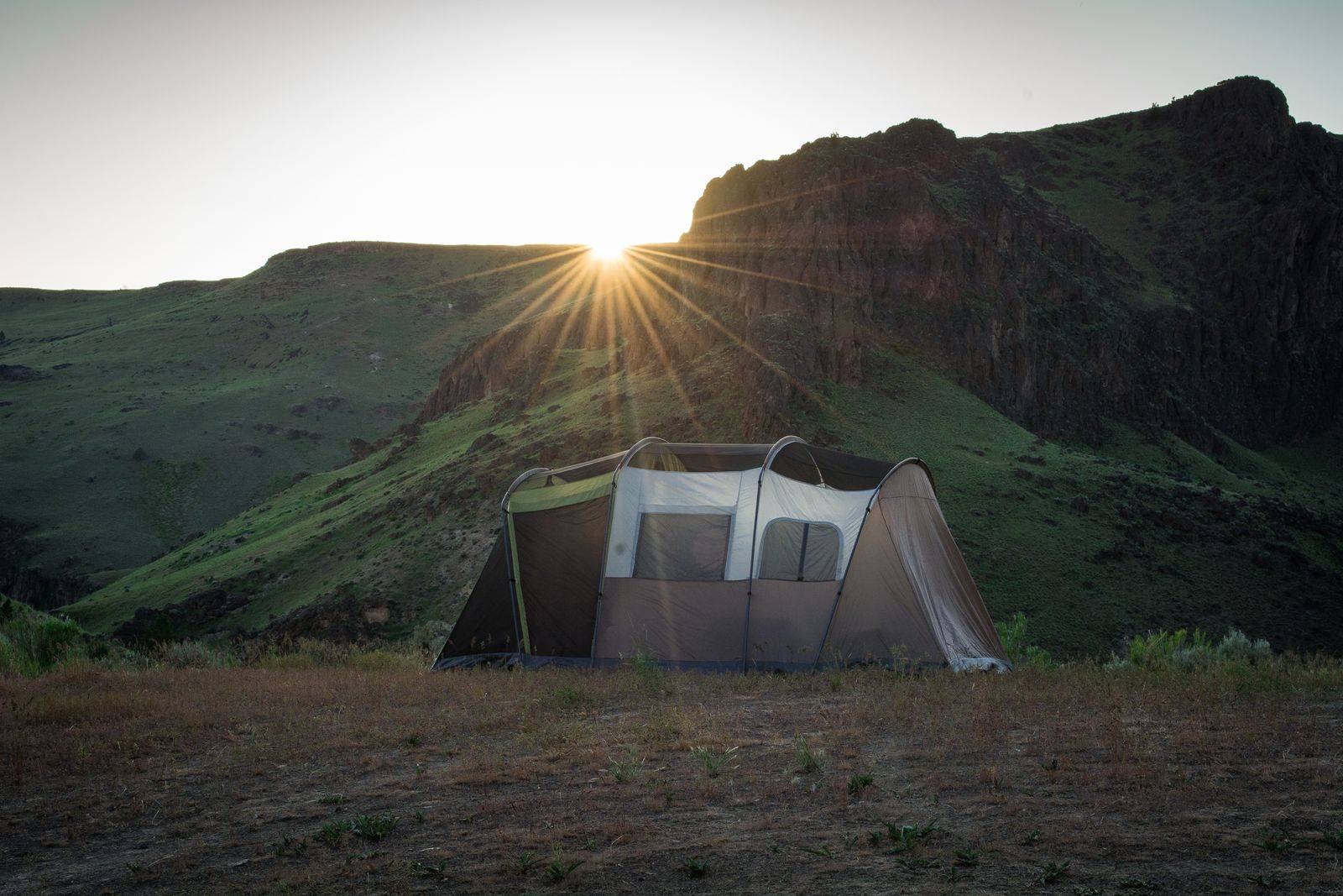 A tent in Owyhee Canyonlands