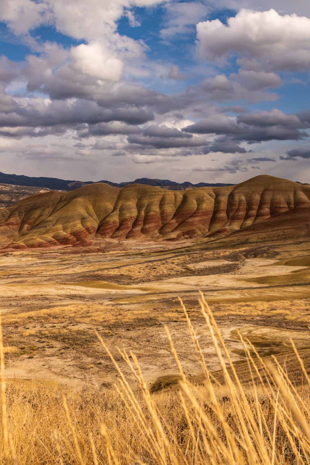 Exciting view of Painted Hills in the John Day Fossil Beds.