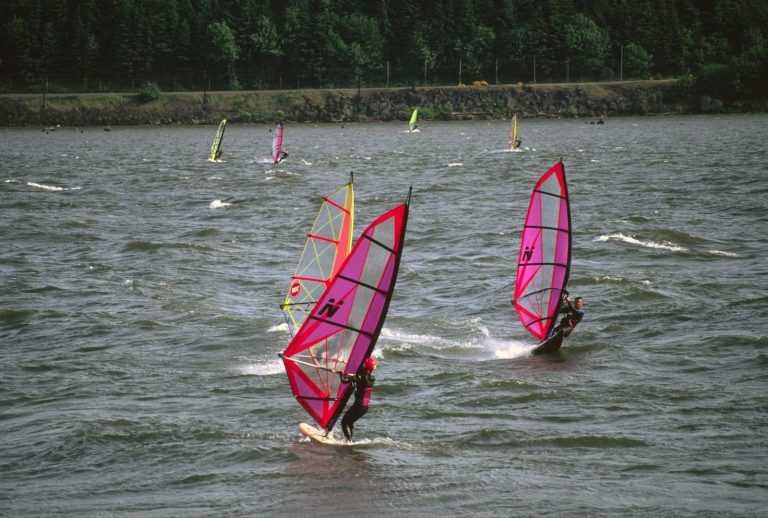 Windsurfing at the river