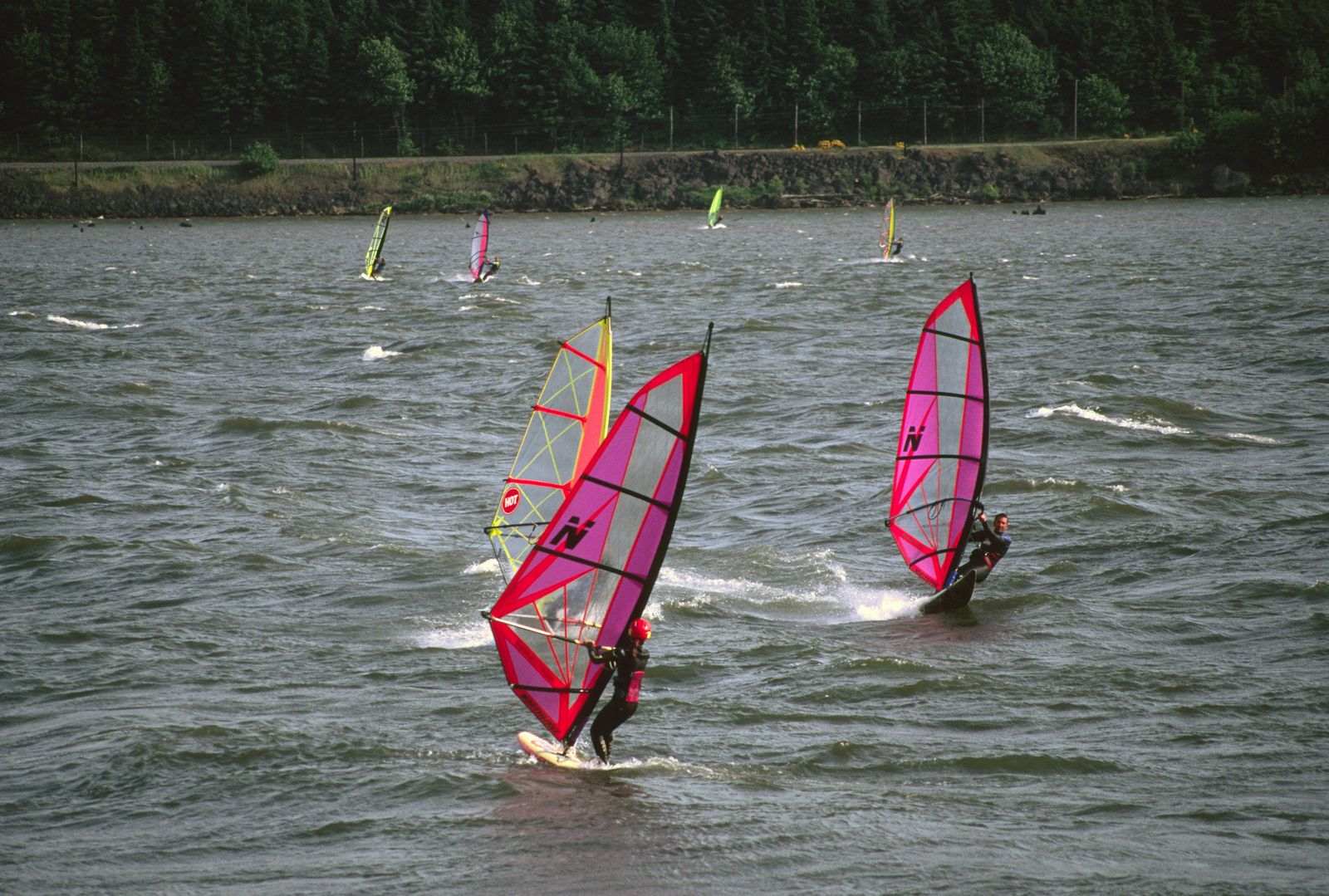 Windsurfing at the river