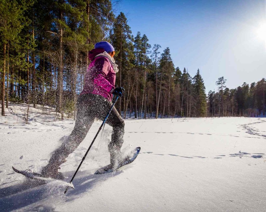 Snowshoeing is a fun thing to do in Sunriver during the winter.