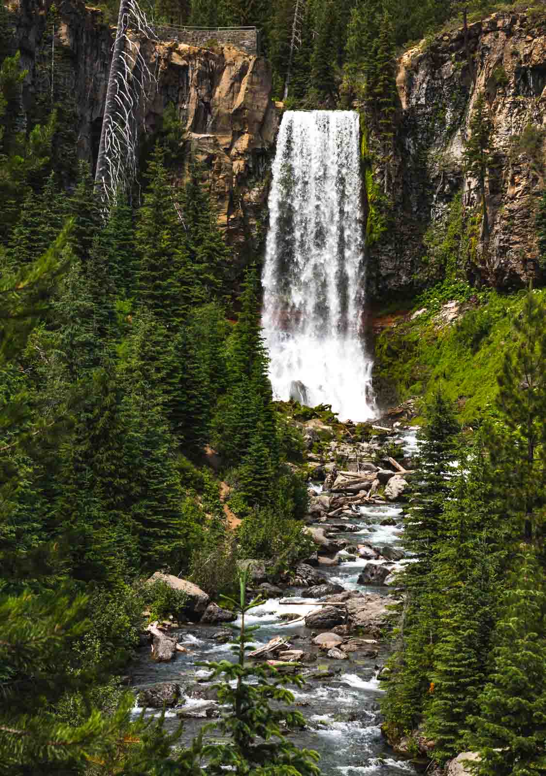 A cool Oregon waterfall is Tumalo Falls.