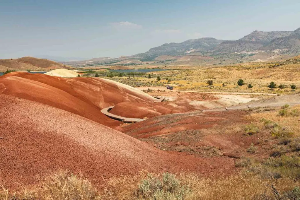 A hiking trail in the Painted Hills.