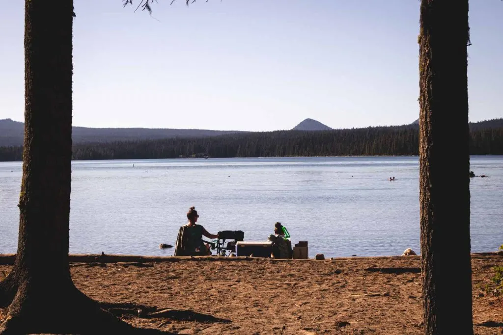 Be sure to hang out at the beach on Wickiup Lake near the Cascade Lakes.