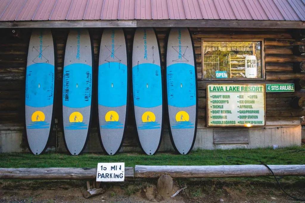 You can rent paddle boards at Lava Lake near the Cascade Lakes.