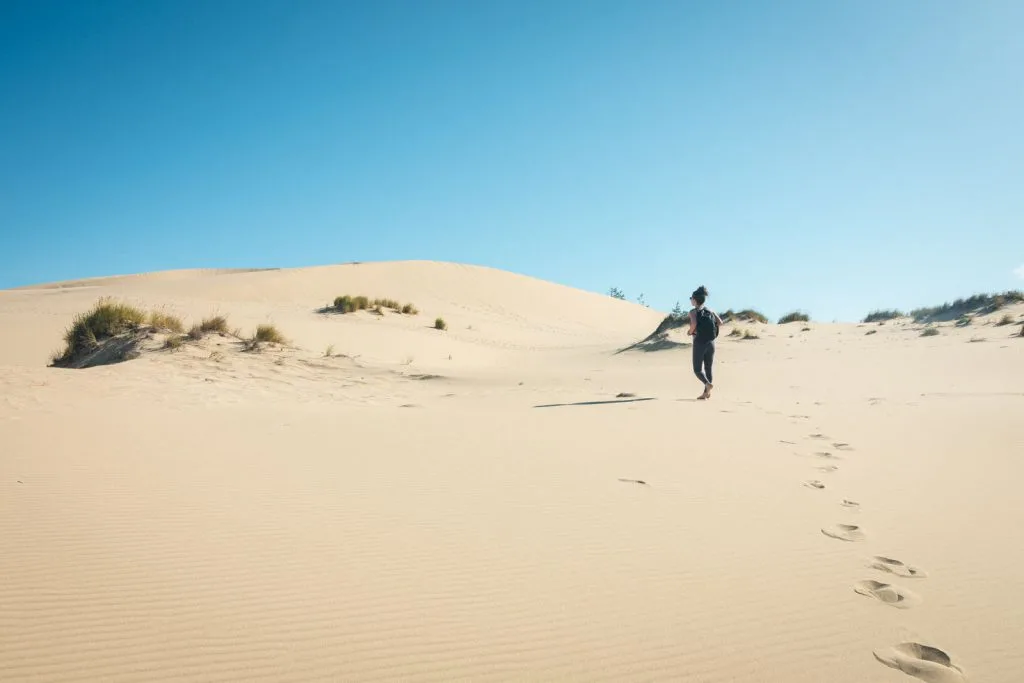 Walking along the dunes in Oregon