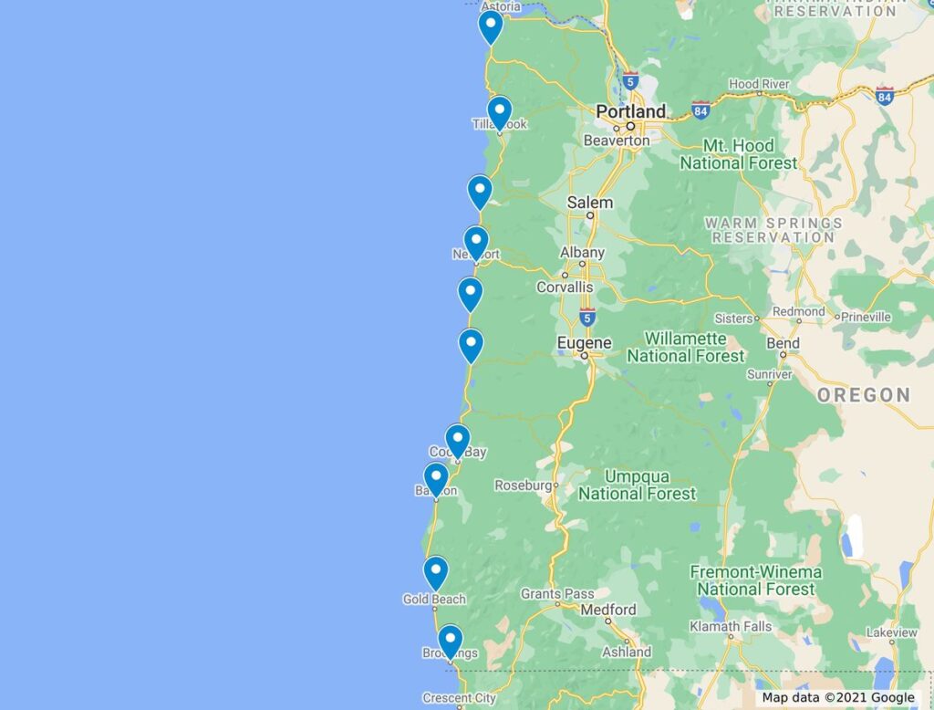 oregon coast camping trip planner