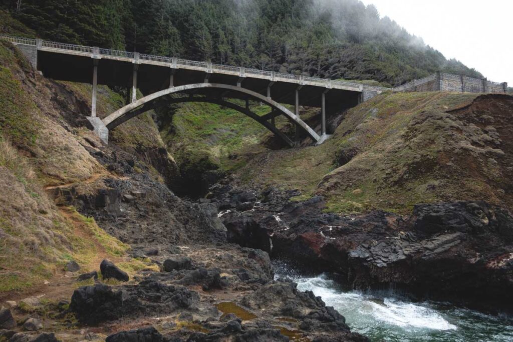 Bridge over Cook's Chasm at Cape Perpetua