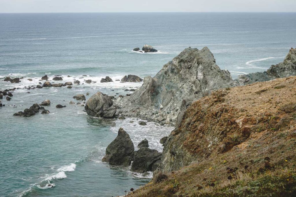 Rocks formations along the sea on the Floras Lake Loop Trail