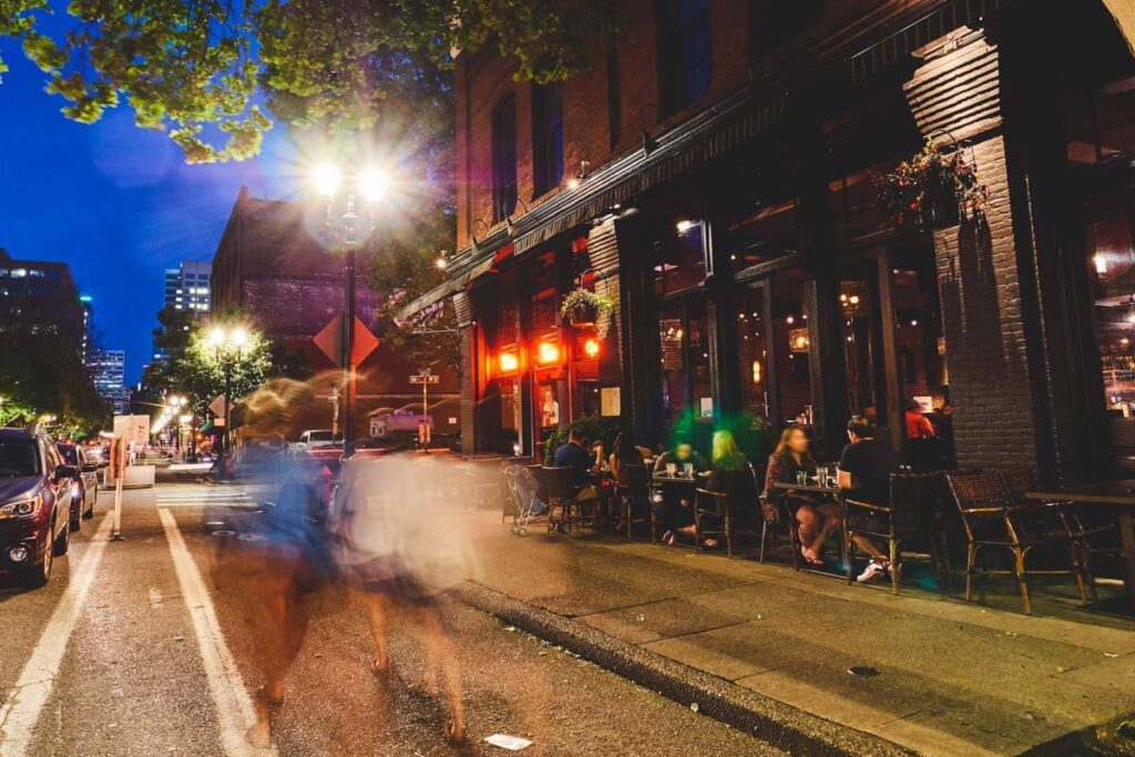 Street scene on ghost tour Portland Oregon tours