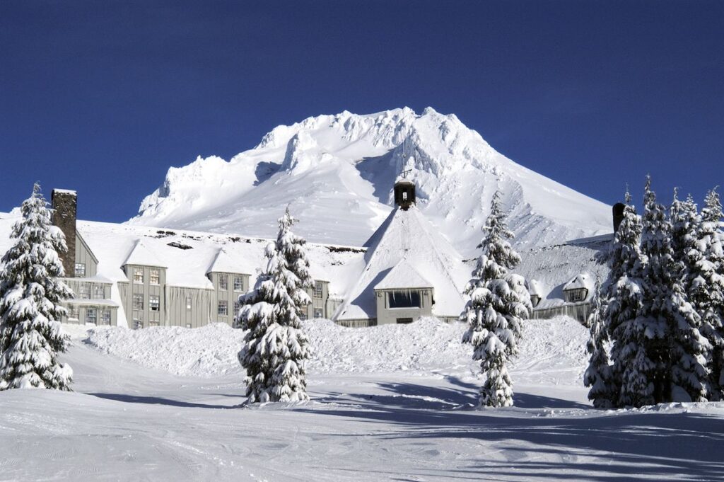 Timberline Lodge Mount Hood in winter
