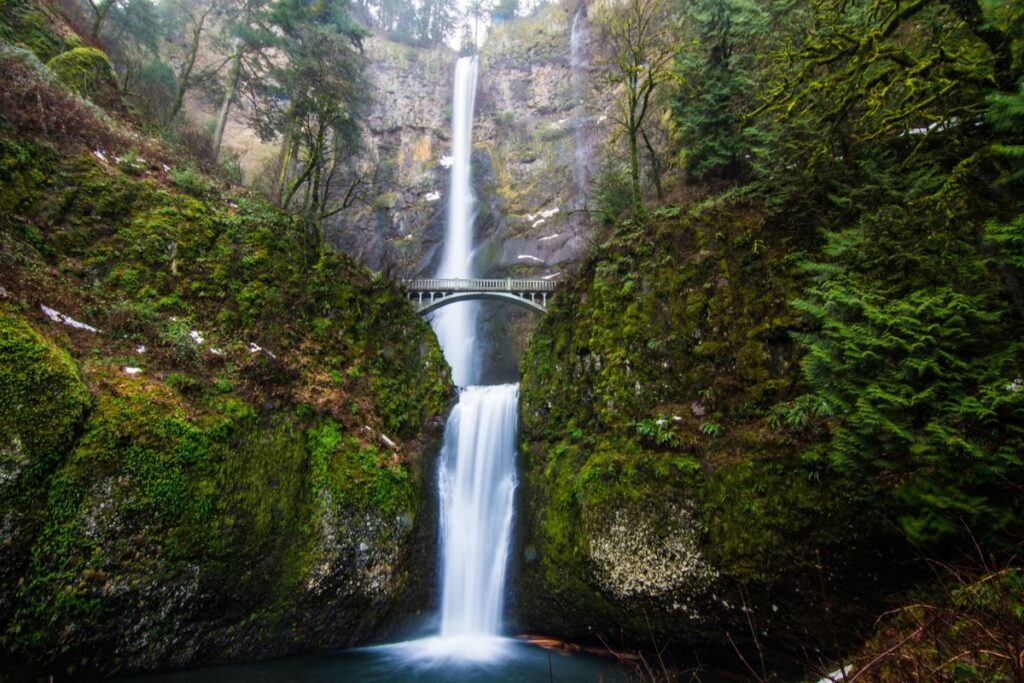 Bridge over Multnomah Falls near Portland