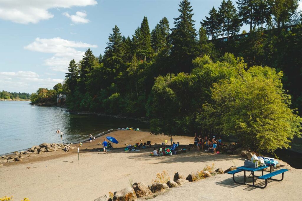 Beach at George Rogers Park one of the best parks in Portland