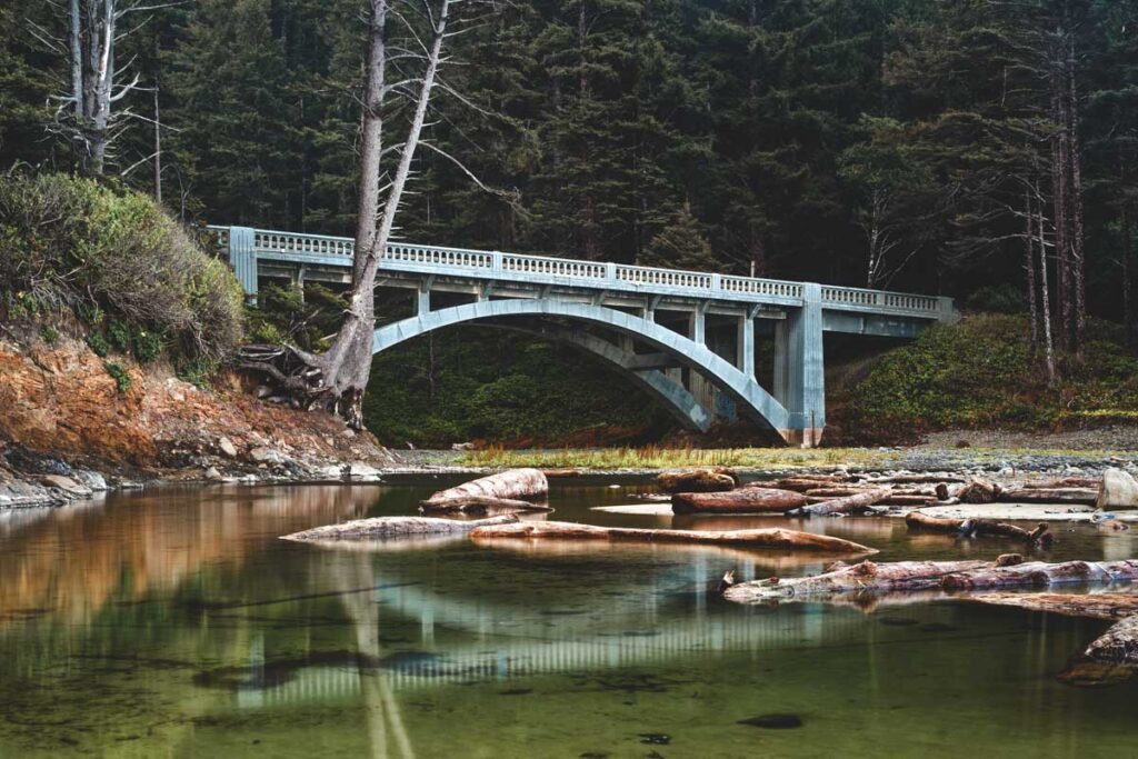 Bridge at Neptune State Scenic Viewpoint in Siuslaw National Forest