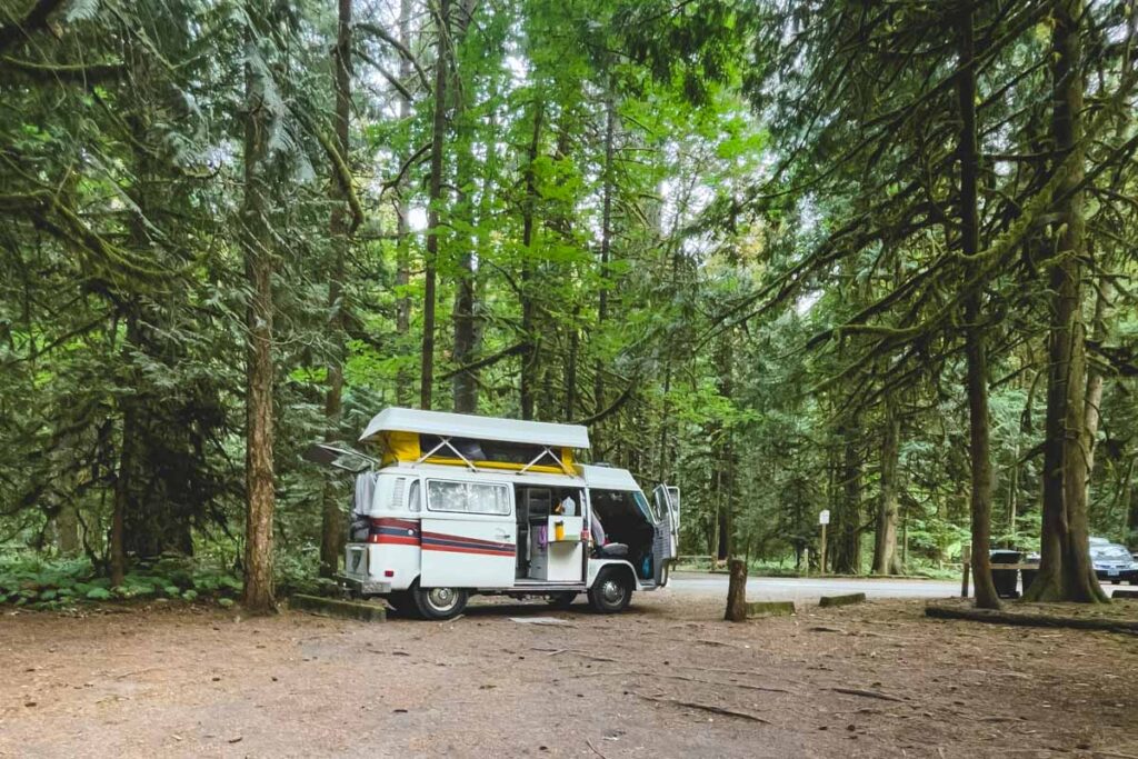 RV at Oxbow Regional Park for Columbia River Gorge camping