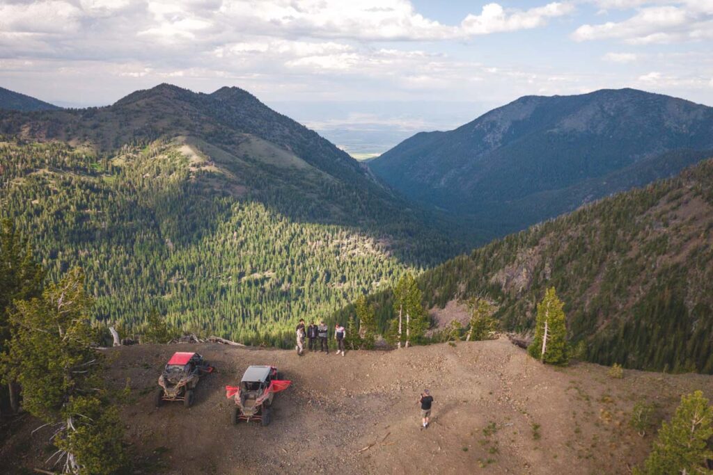 OHV trail with mountain view near Sumpter, Oregon