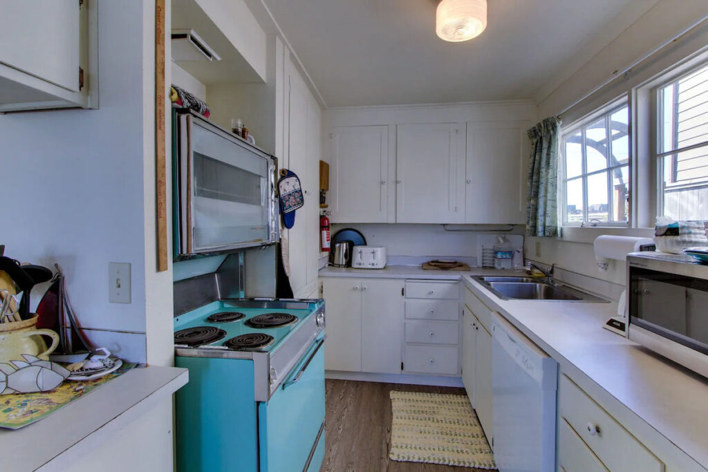 Small and cost kitchen at the Arden Cottage in Newport.