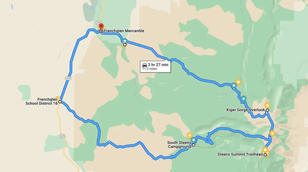 Map of the Steens Mountain Loop Map of the Steens Mountain Loop