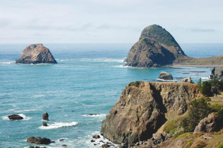 The three rock formations that make up the Sisters Rocks.