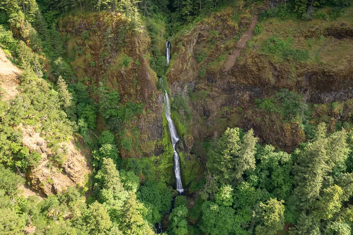 Starvation Creek Trail aerial shot.