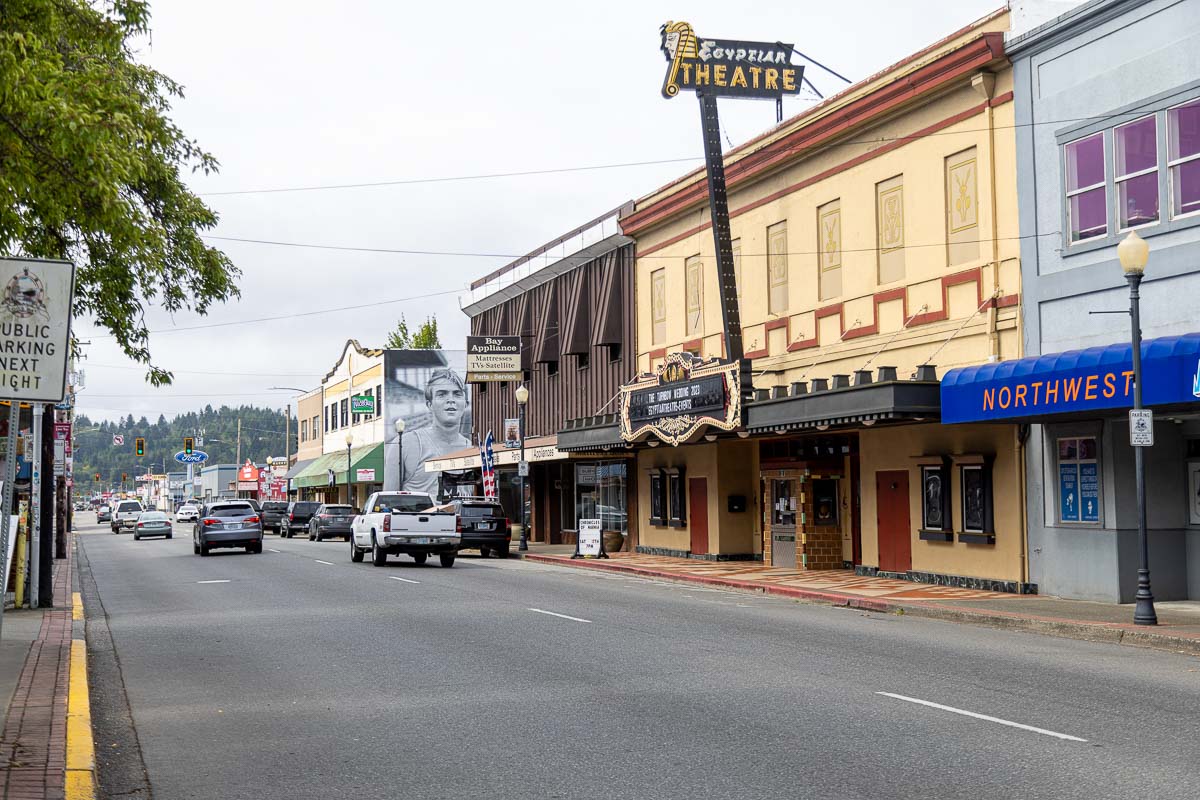 Coos Bay Downtown street shot.