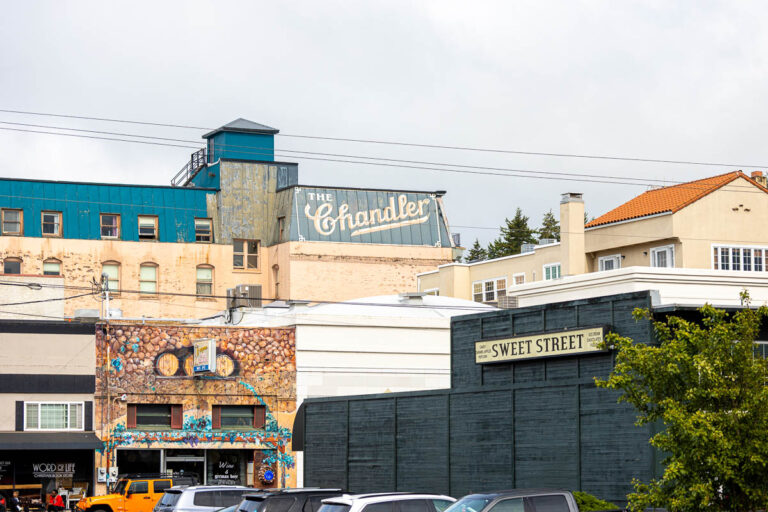 Coos Bay downtown buildings.