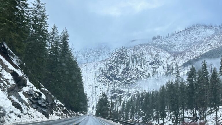 A winter mountain.